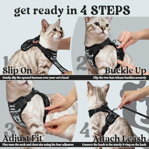 Cat Harness and Leash Set (Xs / Pixel Tabby)