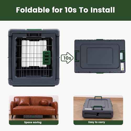 Collapsible Dog Crate for Small (Dark Grey / 28.0"L x 18.3"W x 20.9"H)