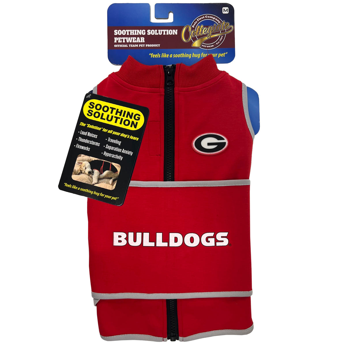 NCAA Georgia Bulldogs Dog Anxiety Calming Shirt Soothing Vest (Medium / Goergia Bulldogs)