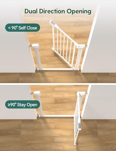 Bebelio 26 28.5" Narrow Baby Gate (White / 30" Tall, 26-28.5" Wide)