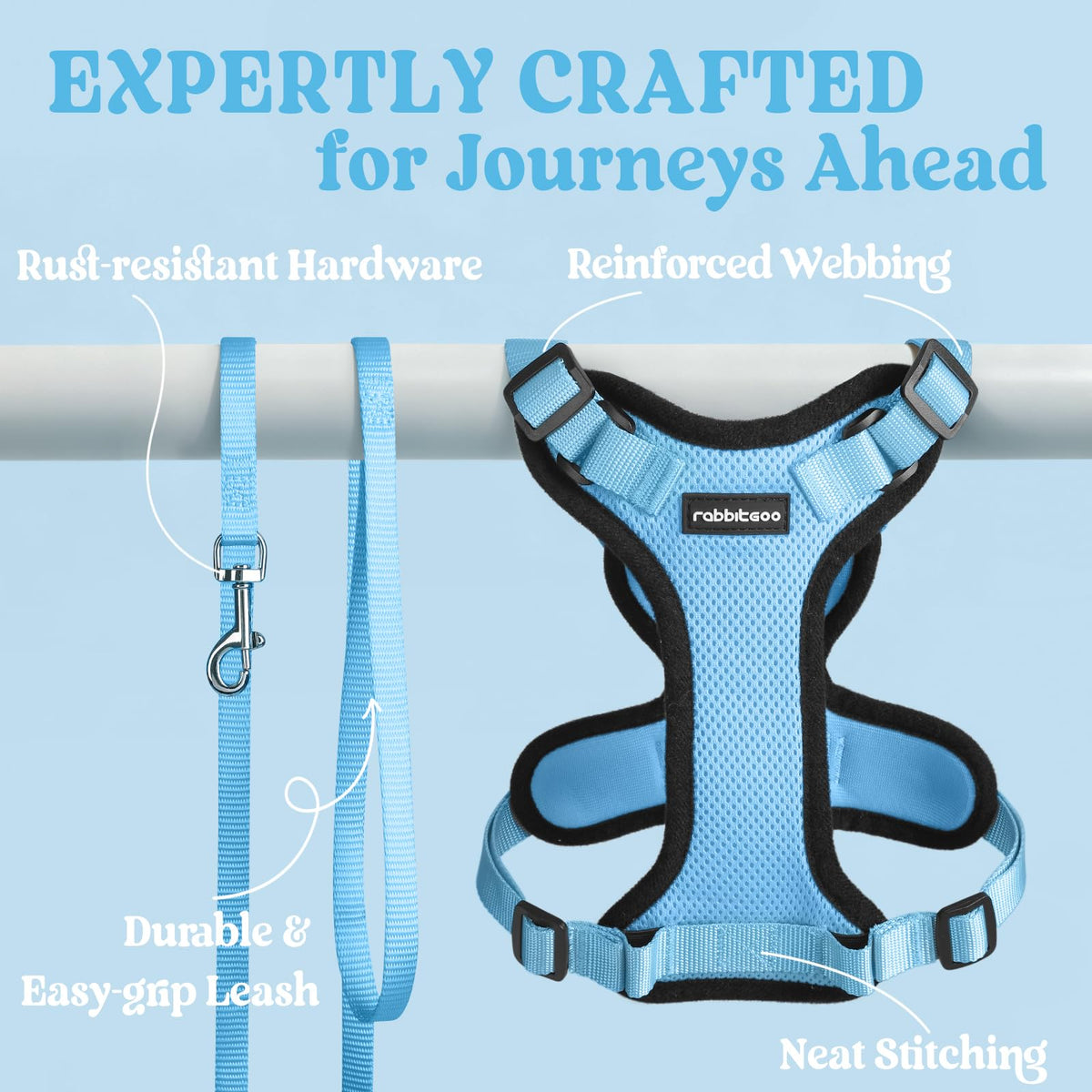 Cat Harness and Leash Set (Xs / Light Blue)