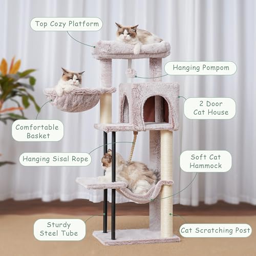Cat Tree 43.3'' Cat Tower with Hammock for Kittens GCT004SMU (43.3 inches / Muchroom)