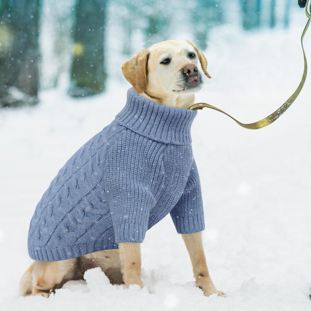 XXXL Dog Christmas Sweater Warm Soft Cable Knit Dog Sweater (XXX-Large / Blue)