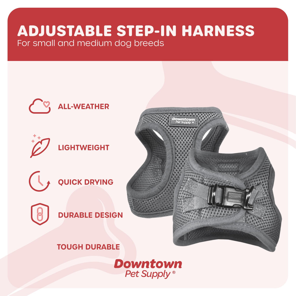 Step in Dog Harness No Pull (X-Large / Light Gray)
