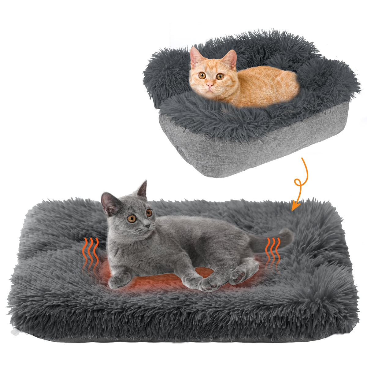 Self Warming Cat Bed (Dark Grey / M: 20"x24")