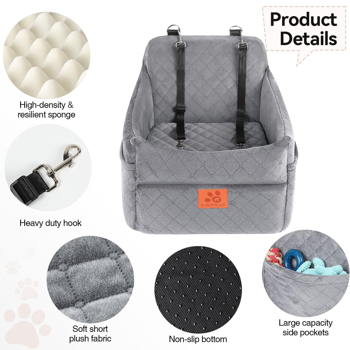 Dog Car Seat for Small (Gray)