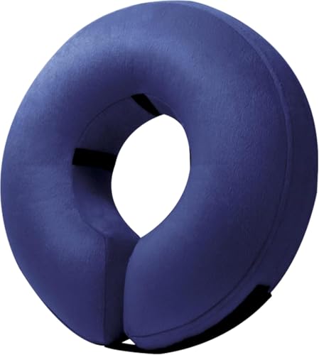 Inflatable Dog Cone Collar Alternative After Surgery Large+ (Navy Blue / Large+[Neck:16"-18"])