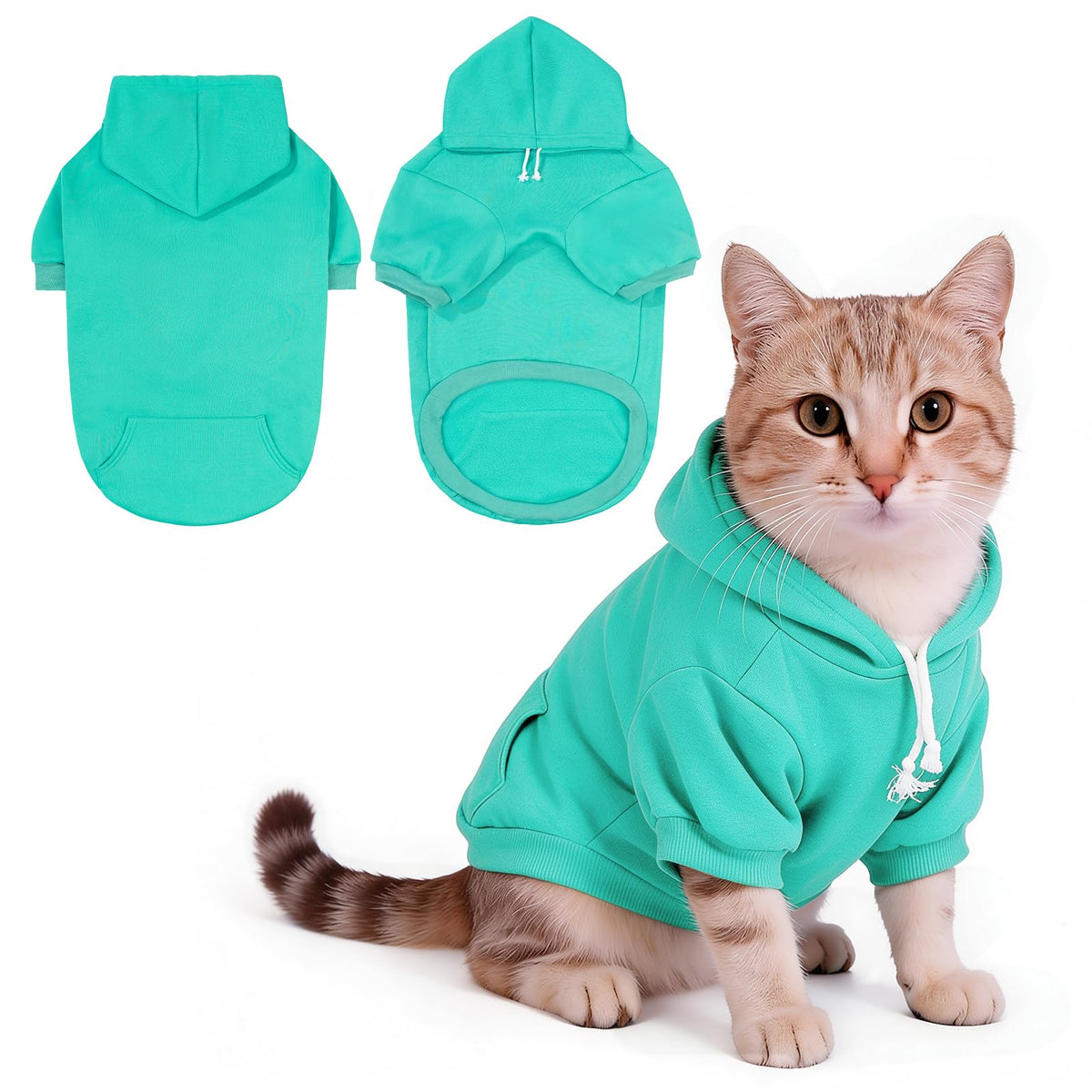 Dog Hoodie for Small Medium Dogs Cats (Lake Blue / X-Small)