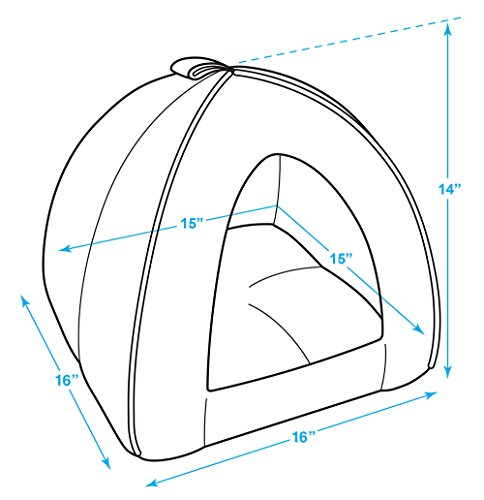 Cat Bed for Indoor Cat (Brown Linen / 16" x 16" x H:14")
