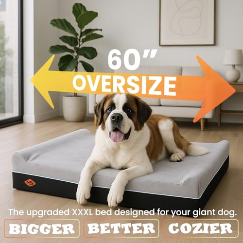 Orthopedic Memory Foam Extra Large Dog Bed Pillow (Extra Large (60"x48"x10") / Slate Gray)