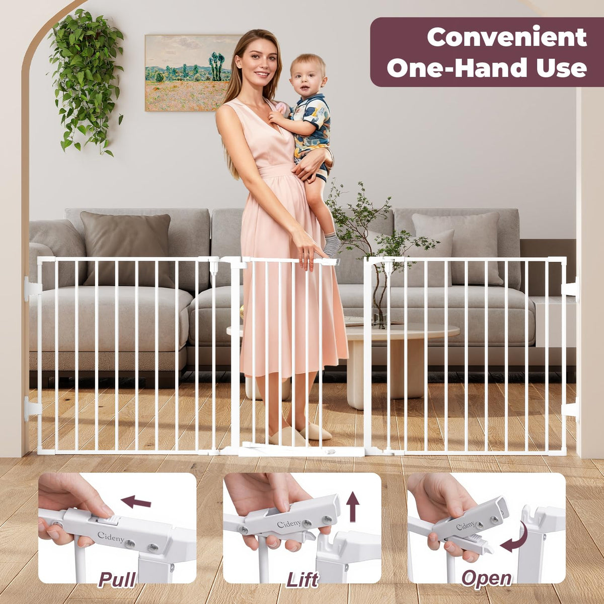 29.4 78" Extra Wide Baby Gate (White / 78" Wide)
