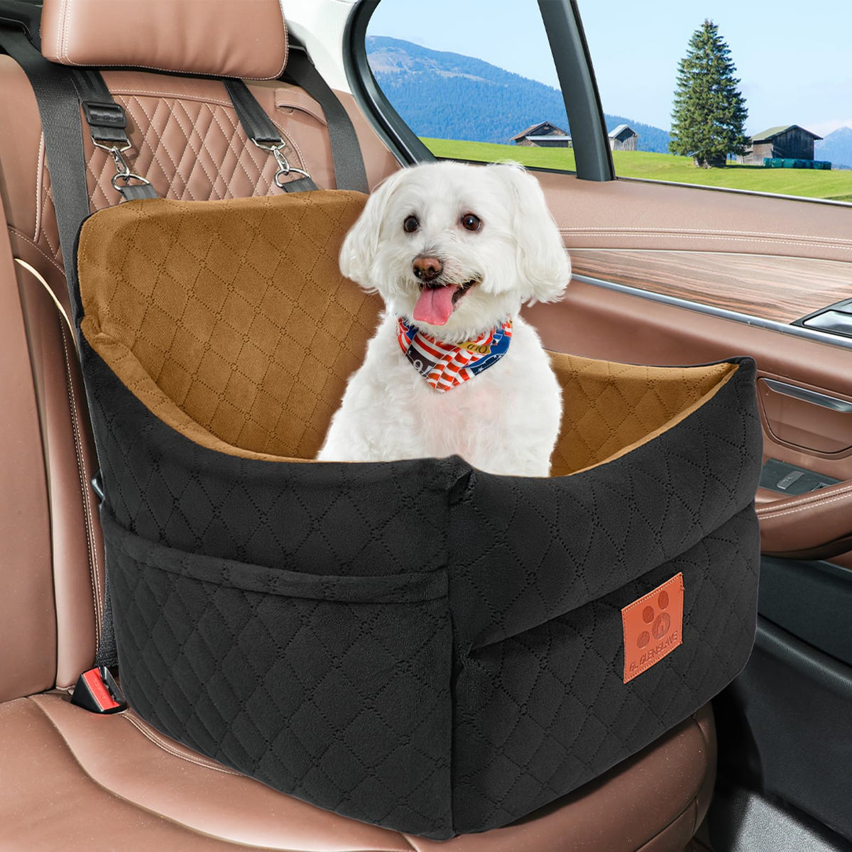 Dog Car Seat for Small (Black/Coffee)