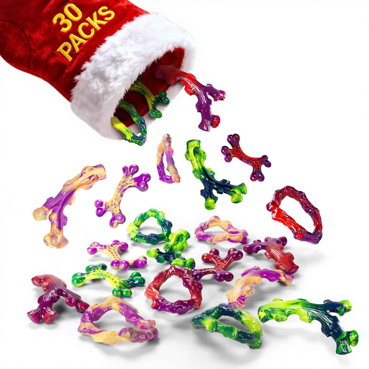 30 Pack Dog Toys for Aggressive Chewers (Multicolor-30-Pack)