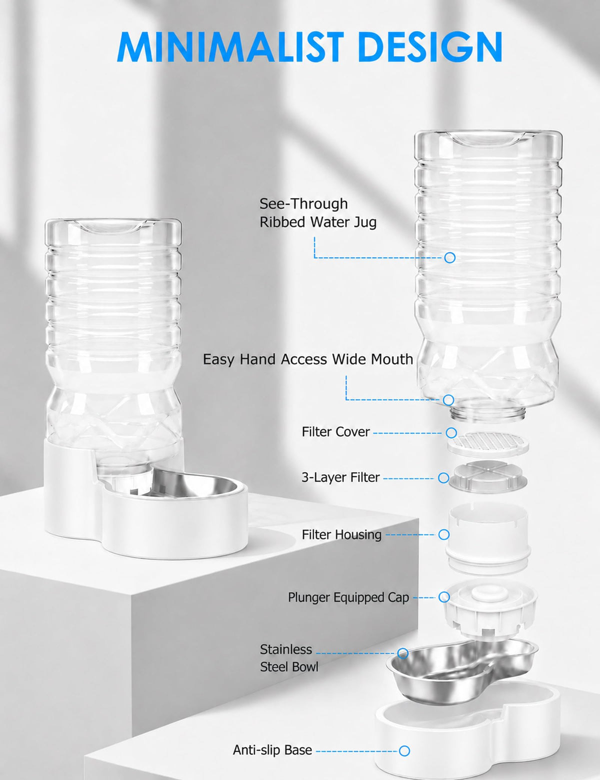 2.1 Gal Gravity Dog Water Dispenser (2.1Gal (8L))