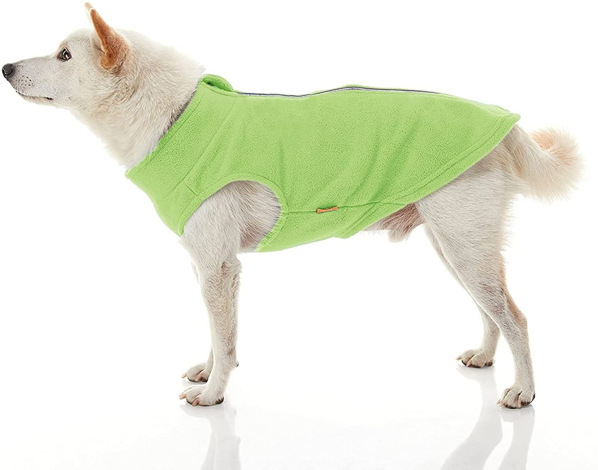 Zip Up Fleece Dog Sweater (2X-Large chest (~25.5") / Lime)