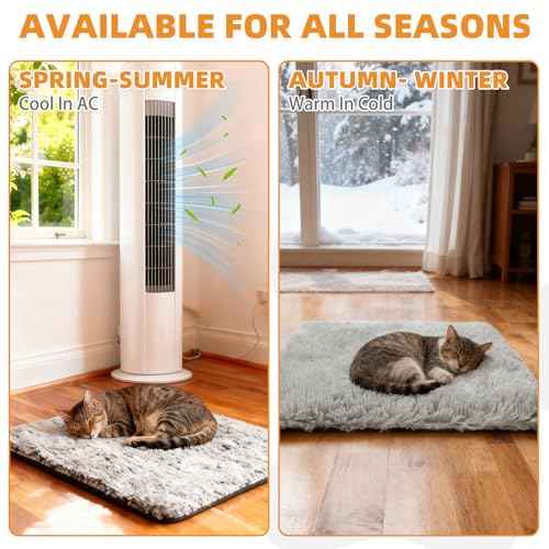 Self Warming Cat Bed (18*24in / Light&Dark Grey)
