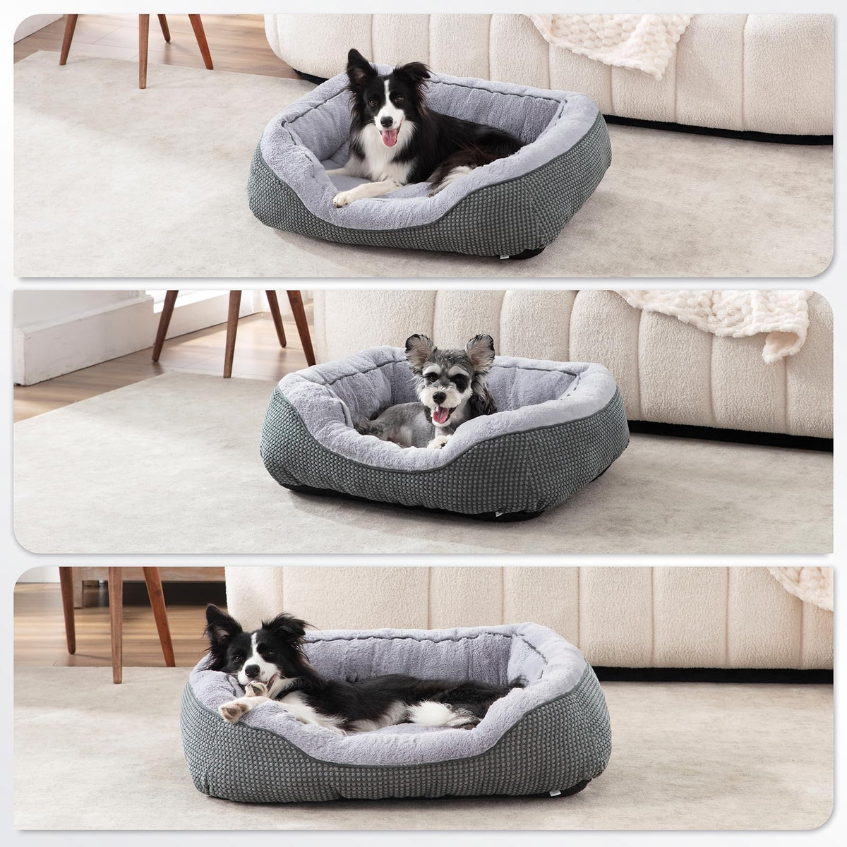 Large Dog Beds Large Sized Dog (L PLUS (38"x28"x8") / Grey)
