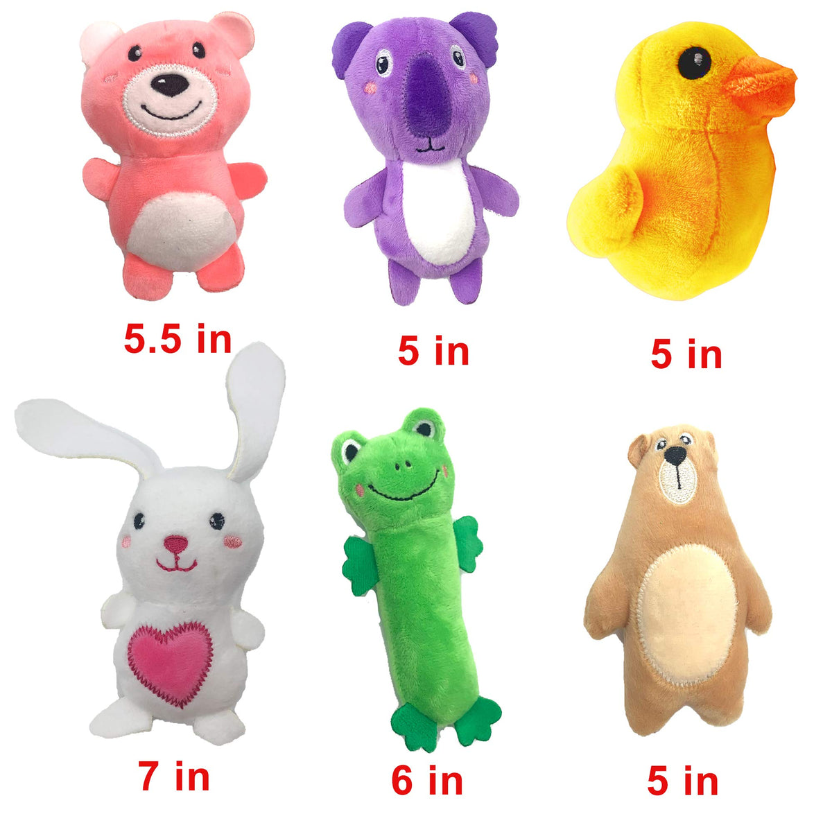 12 Pack Plush Animal Dog Toy (12 Pack Animals)