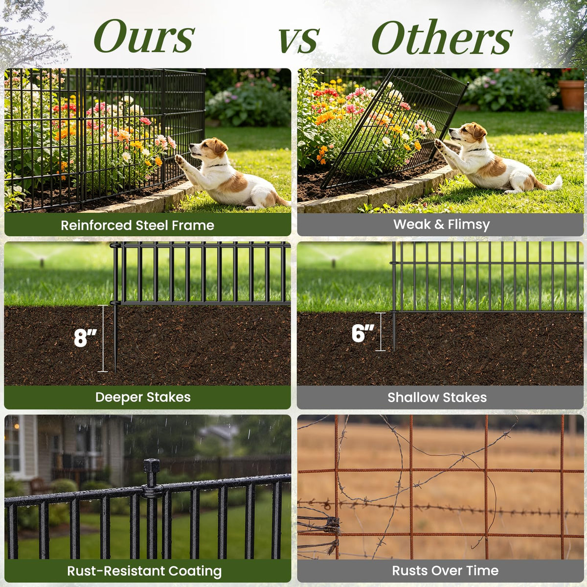 No Dig Garden Fence Outdoor for Yard (40 in(H) X 11.8 ft(L))