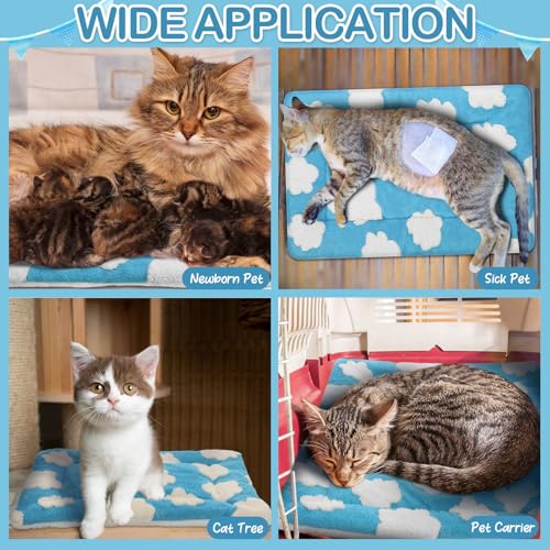 2 Pack Self Warming Cat Mat (Blue, White / 21" X 14")