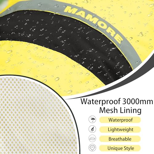 Dog Raincoat Waterproof Reflective Adjustable Hooded Dog Rain Coat with Leash Hole (Yellow Bee / XX-Large(55-79lb))