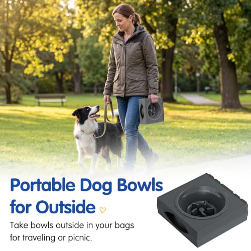Elevated Dog Bowls Large Breed Raised Dogs Bowl Stand Large (D-Grey)