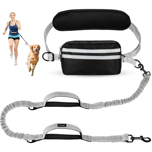 Hands Free Dog Leash with Pouch (Slivery)