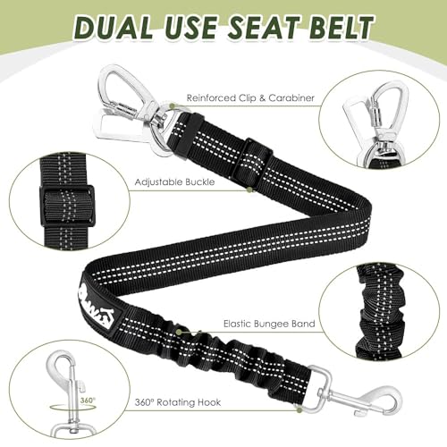 Dog Seat Belt and Harness for Car (Grey / Small)