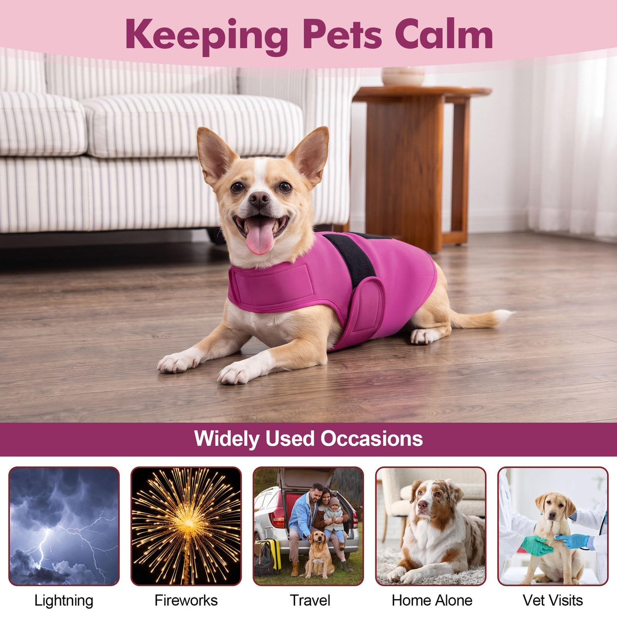 Dogs Calming Anxiety Vest Red (M)