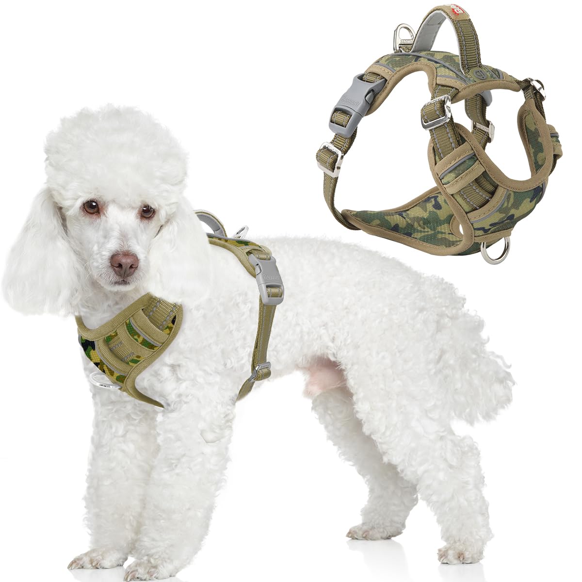 No Pull Dog Harness for Small Sized Dogs (Camo / X-Small(Chest:14.6-19.6”))