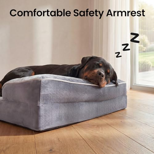 Orthopedic Extra Large Dog Bed Couch (45" x 33" x 7.5" / 01-Gray)