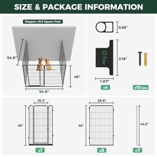 Homeplus Indoor Dog Playpen with Fence (Black / 45"H)