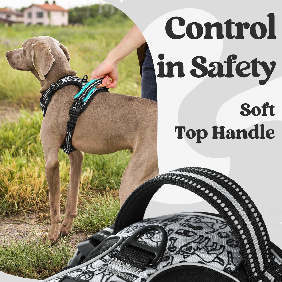 Dog Harness for Large (Grey Stripe Dog / Large)