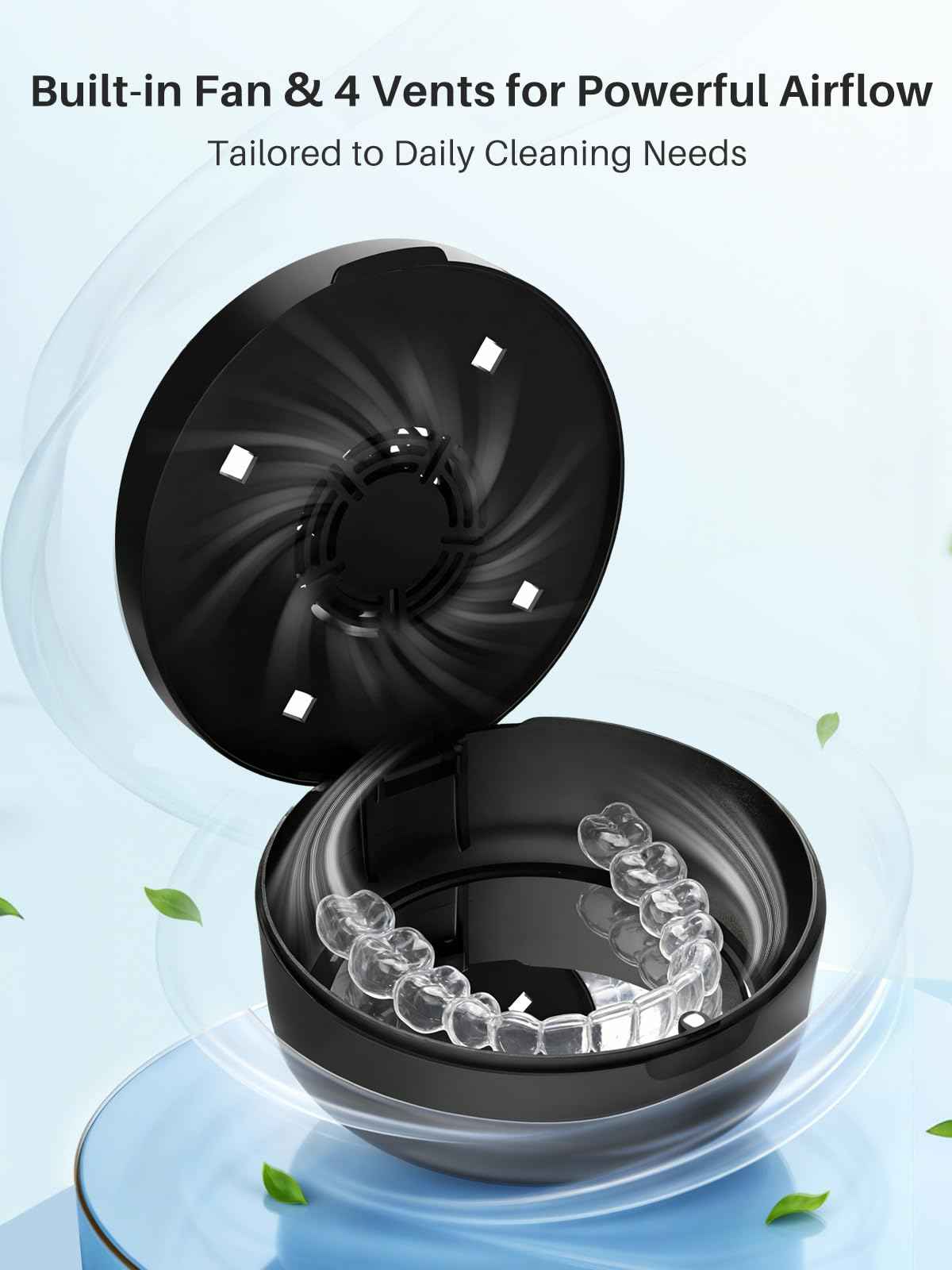 U V Retainer Case with Fan (Black)