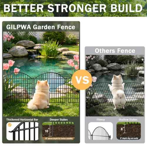 10 Panels Garden Fencing Animal Barrier with Lock (24in(H) X 20ft(L))