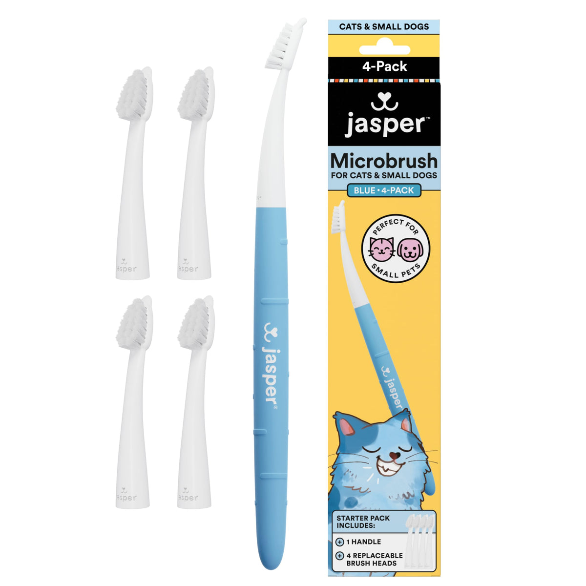 Microbrush Vet Approved Cat Toothbrush (Blue 4 Pack)