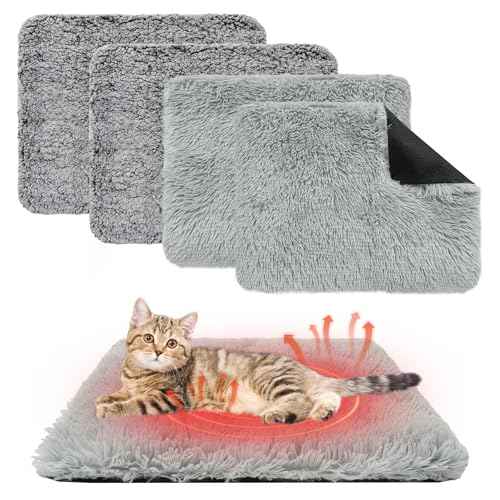 Self Warming Cat Bed (18*24in / Light&Dark Grey)