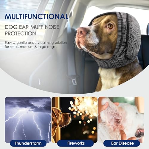 Padded Dog Calming Hoodie Ear Cover Quick (Grey / Small)