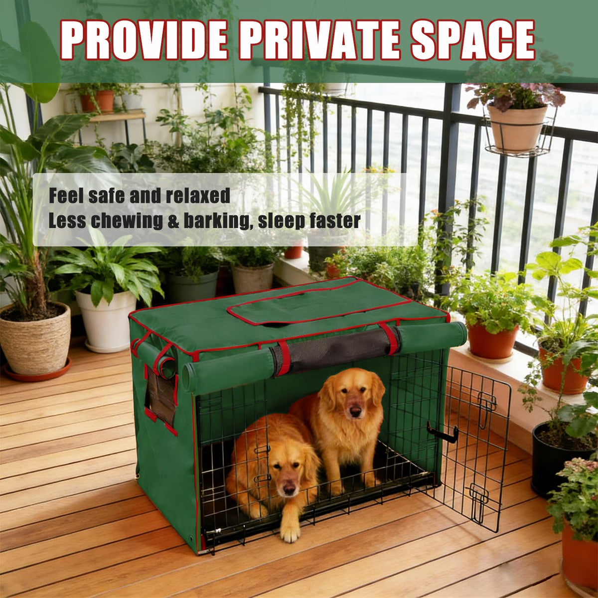 36 Inch Green Dog Crate Cover (36.0"L x 23.0"W x 25.0"H / Green)