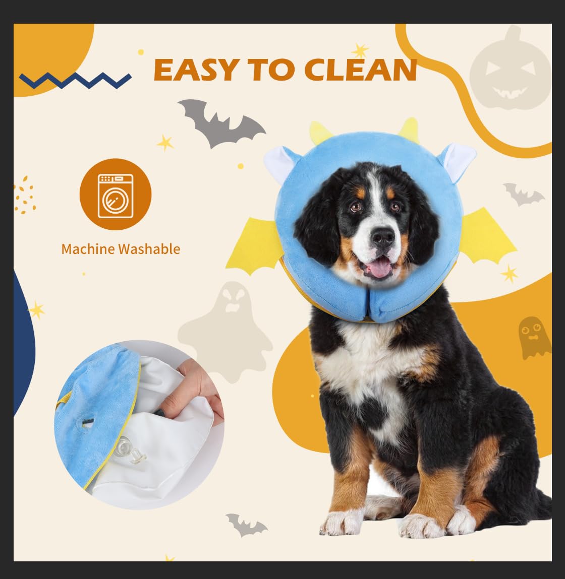 Inflatable Recovery Dog Collar (Vampire / Large + (Neck:18''-20''))