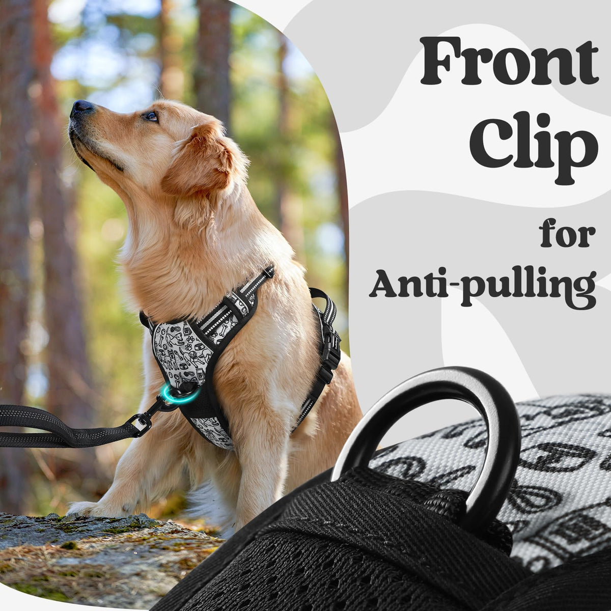 Dog Harness for Large (Grey Stripe Dog / Large)