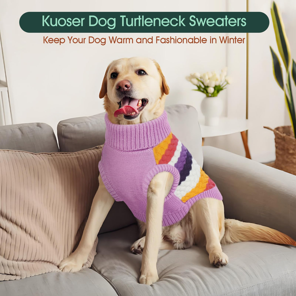 Dog Sweater Christmas Dog Sweaters for Extra Small Dogs (X-Small (Chest: 11.8''; Weight: 2 - 5LB) / Purple)