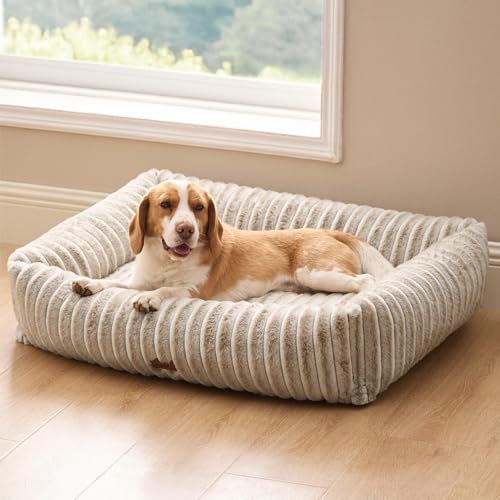 ComfyFleece® Cute Dog Beds Large Sized Dog Washable (36.0"L x 27.0"W x 8.0"Th / Amphora)