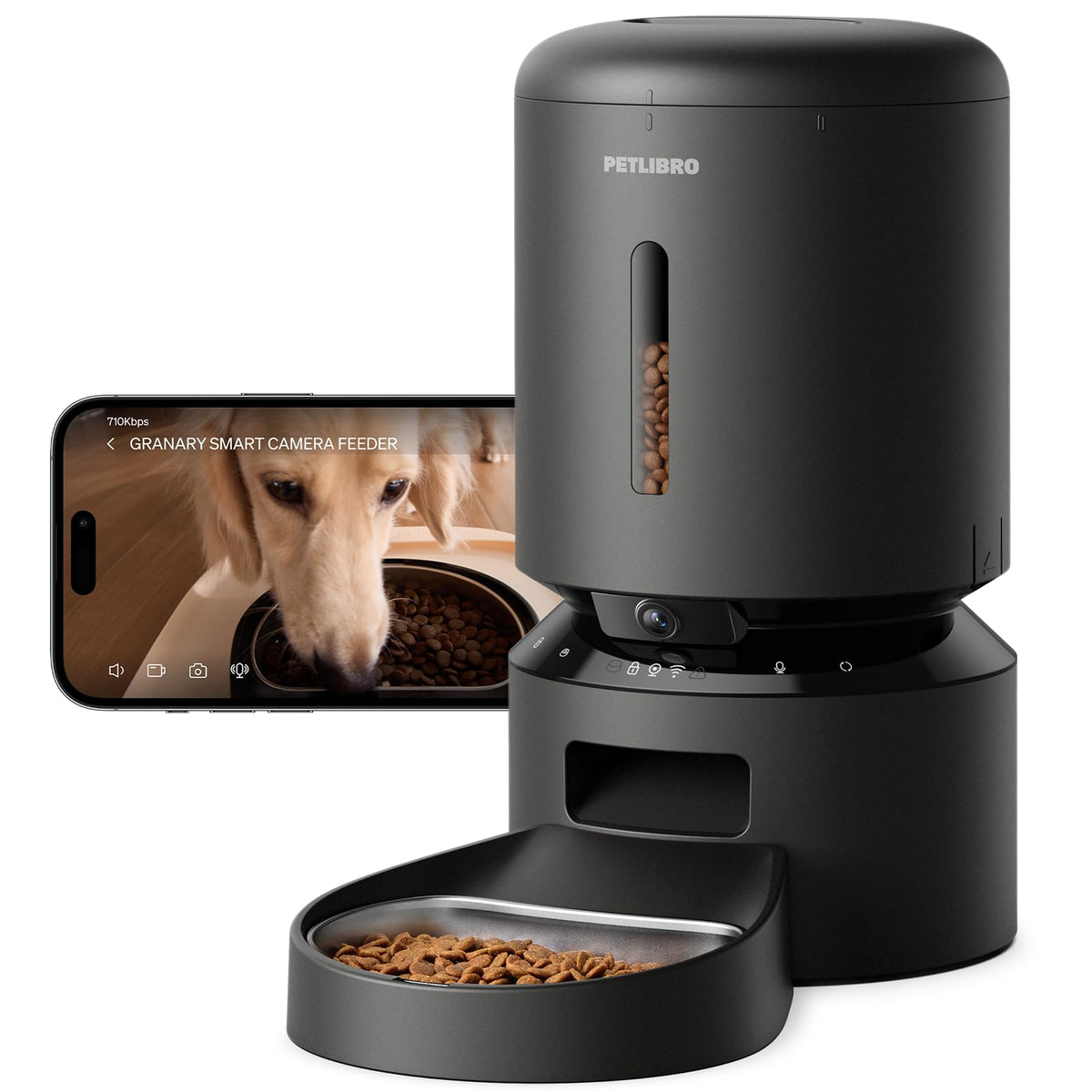 Automatic Cat Feeder with Camera (Black / 5l-camera)