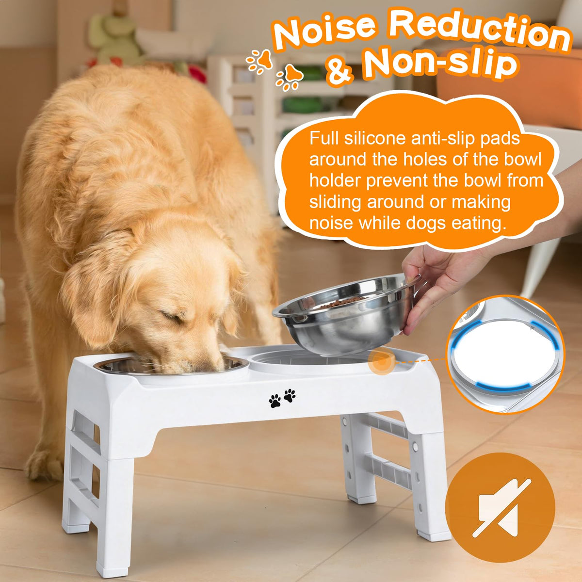 Elevated Dog Bowls (White / 8" for Medium Dogs)