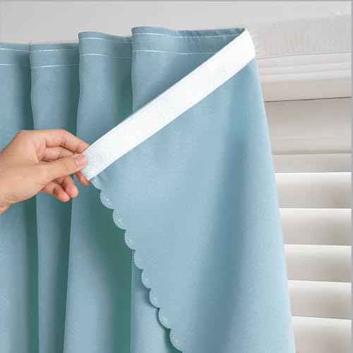 Adhesive Curtain (35"W x 71"L (Pack of 2) / Lake Blue)