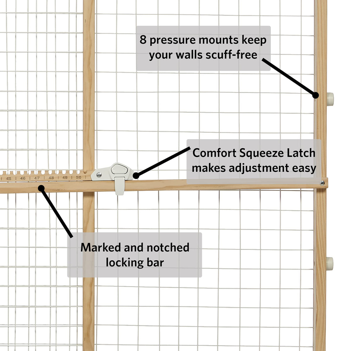 Wire Mesh Pet Safety Gate (Wood / Large)