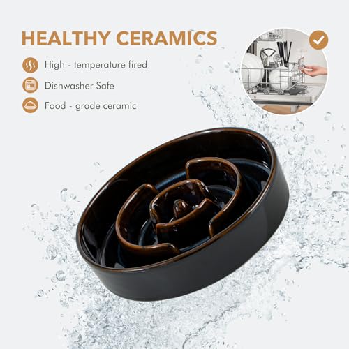 Raised Slow Feeder Dog Bowls (1 x Starry Sky + Stand - A / M- 7.3inch / 1.2 Cups)