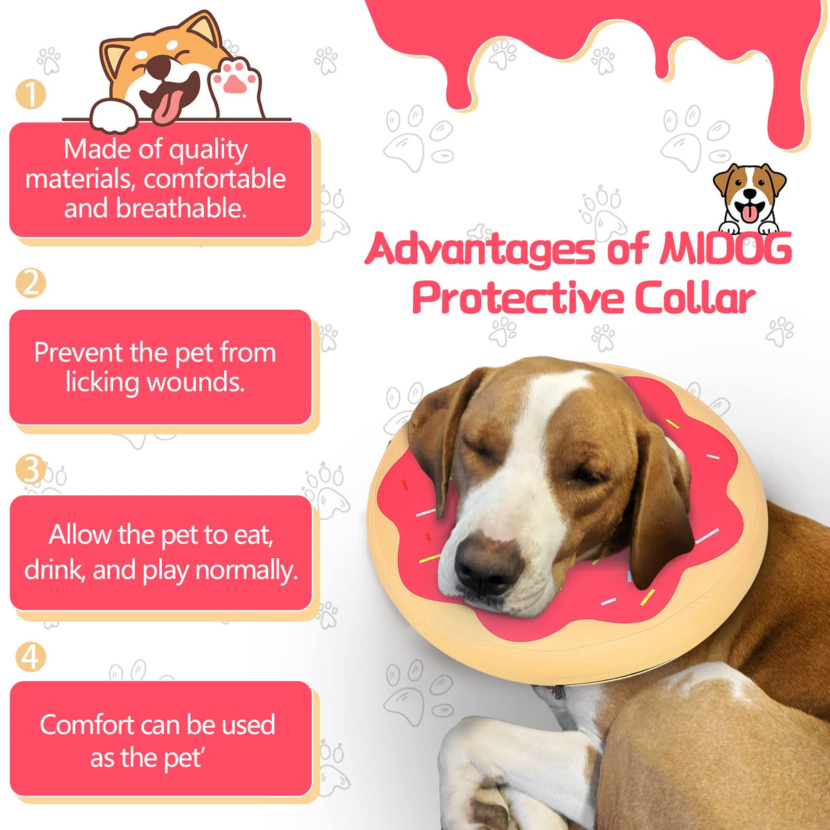 Inflatable Dog Cone (DarkPink / M(12"-15"))