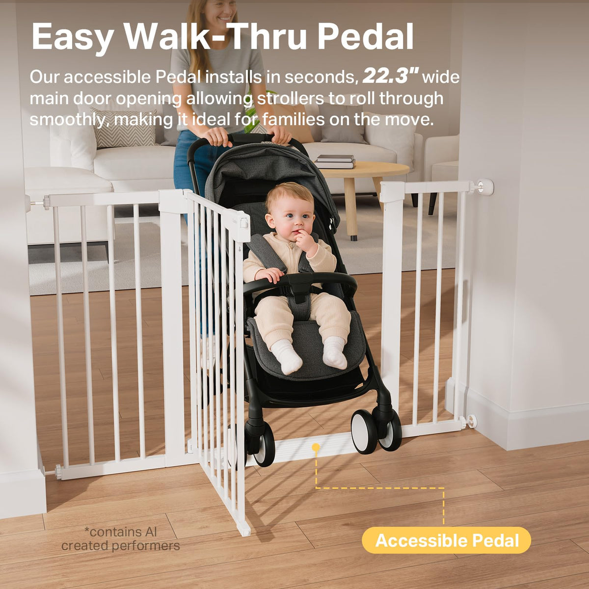2-Pack 29.7-51.5 in Extra Wide Baby Gate for Stairs, Dog Gate White (White / 29.7-51.5"W x 30.5"H (2 Pack ))
